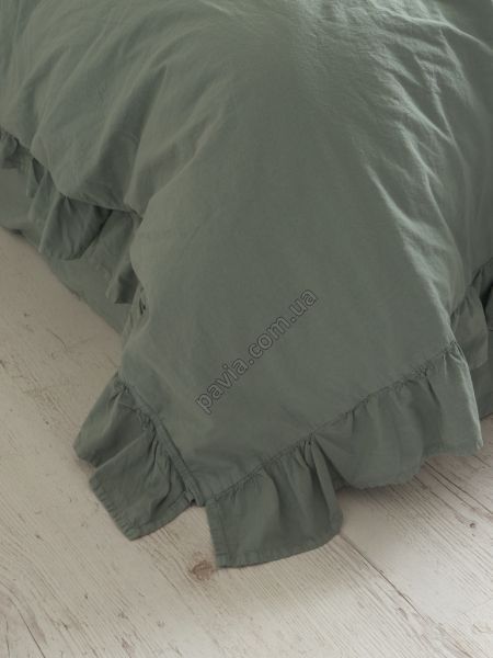 Комплект постільної білизни 160x220 LIMASSO NATURAL GREEN EXCLUSIVE зелено-сірий 800515 фото