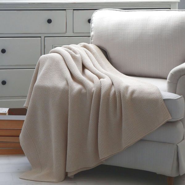 Покривало 170x240 LA MODNO Corn Vanilla Cream (50% бавовна, 50% акрил) кремове 200272 фото