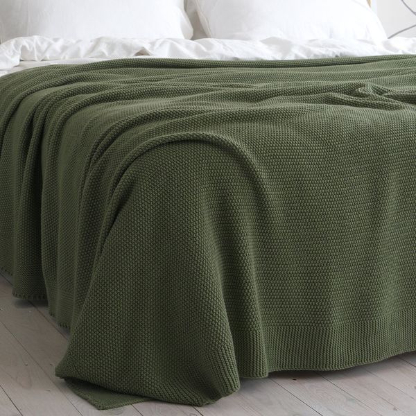Покривало 170x240 LA MODNO Corn Olive (50% бавовна, 50% акрил) оливкове 200334 фото