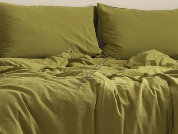 Комплект постільної білизни СІМЕЙНИЙ LIMASSO OLIVE STANDART оливковий 800381 фото