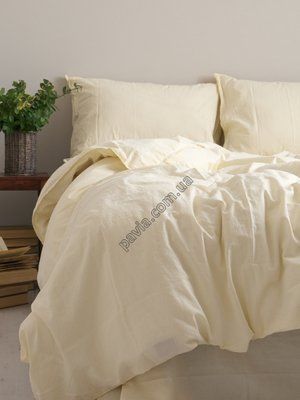 Комплект постільної білизни 160x220 LIMASSO AKDENIZ KREMI STANDART кремовий 800323 фото