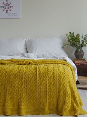 Покривало 220x240 LA MODNO Genova Sunflower (50% бавовна, 50% акрил) жовте 200234 фото
