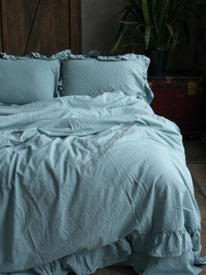 Комплект постільної білизни СІМЕЙНИЙ LIMASSO MINERAL BLUE EXCLUSIVE блакитний 800232 фото