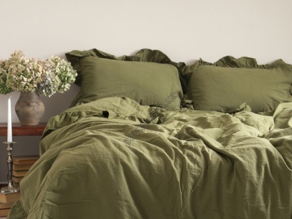 Комплект постільної білизни 200x220 LIMASSO CAPULET OLIVE EXCLUSIVE оливковий 800393 фото
