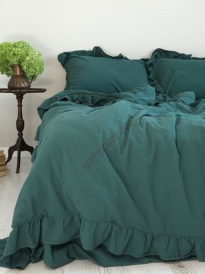 Комплект постільної білизни 200x220 LIMASSO DARK GREEN EXCLUSIVE зелений 800332 фото